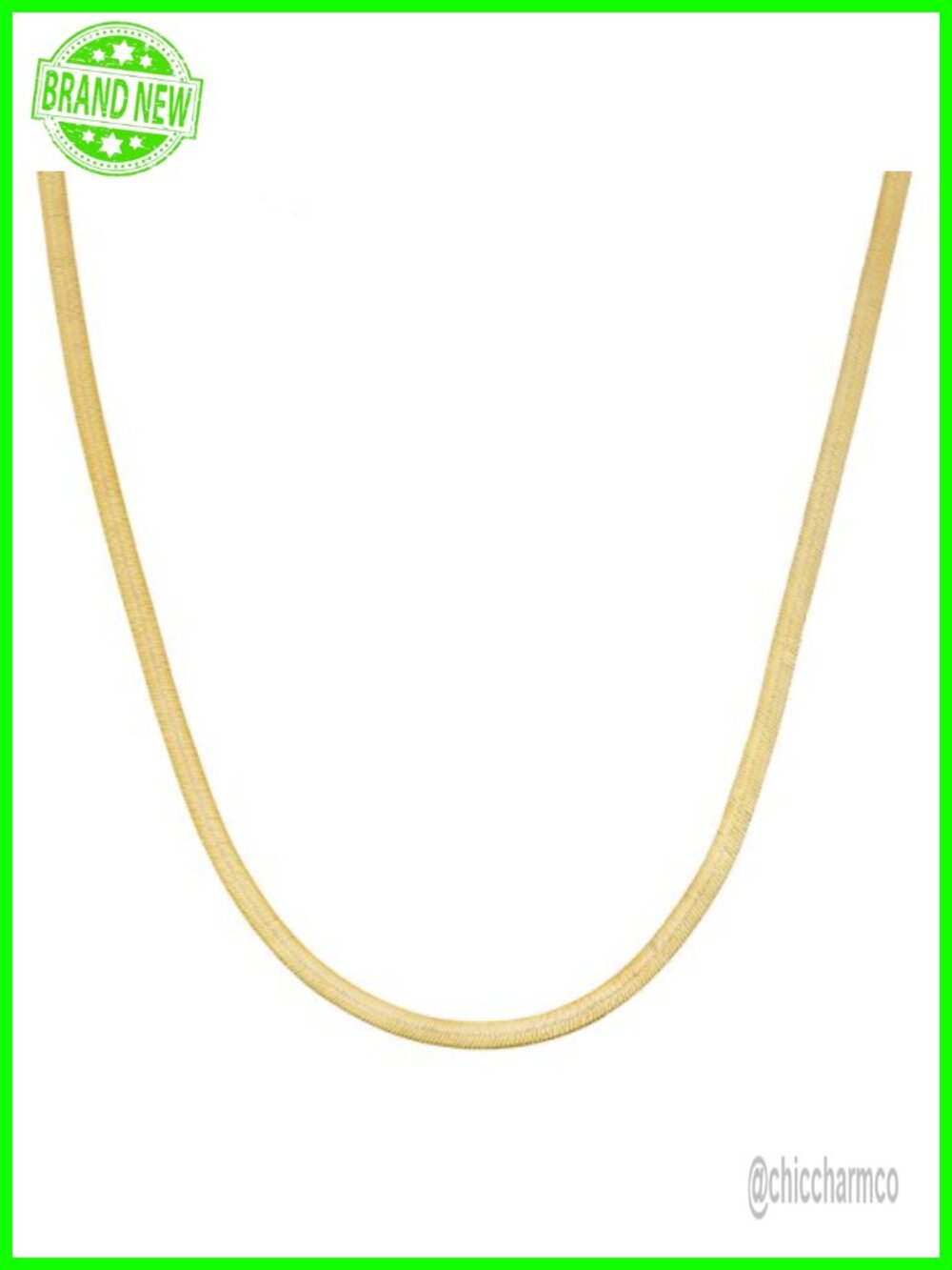 10k Yellow Gold Herringbone Chain Necklace 1.67mm Spring Ring Clasp